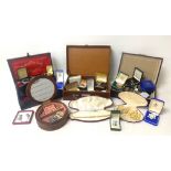 A collection of costume jewellery, including rings, necklaces, earrings, jewellery boxes. (1 box)