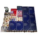 A collection of British coins, including a 1986 XIII Commonwealth Games £2 silver proof, three