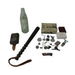 A group of vintage Police and militaria collectables, including a Police truncheon, a Royal