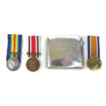 Of Victoria Cross militaria interest, a George V military presentation cigarette case, bearing