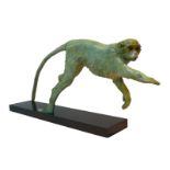 Steve Winterburn (British, b. 1959): 'Running Green Monkey', bronze sculpture, signed limited