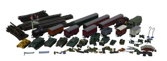 A collection of OO Tri-Ang R52 locomotive, together with miscellaneous rolling stock, track,