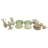 A group of mixed ceramics, including a pair of Clarice Cliff 'Lady Anne' wall pockets, model no.868,