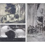 Sir Frank Brangwyn (British, 1867-1956): three signed etchings, the largest measuring 28 by 29cm,