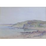 J. Nesbitt (British, 19th century): coastal scene watercolour, signed and dated '1886', 25 by