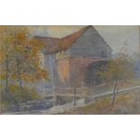 George Parsons Norman (British, 1840-1915): watercolour of a watermill, signed, 22 by 33cm, mounted,