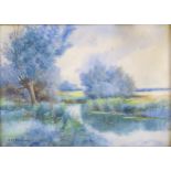 G. M. Pritchard (Cornish, early 20th century): 'Willows', watercolour, signed lower left, 25 by