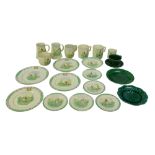 A collection of ceramics, including two Wedgwood cabbage leaf pattern plates, 21.5 and 20cm, and