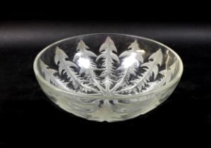 A 1920s Verrerie d'Alsace moulded glass bowl, after the 'Pissenlit' bowl by Rene Lalique, model