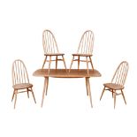 A set of four Ercol stick back dining chairs, 'Quaker Windsor Chair', model 365