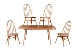 A set of four Ercol stick back dining chairs, 'Quaker Windsor Chair', model 365