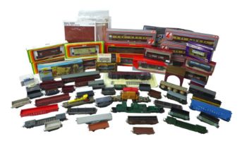 A collection of Hornby carriages and rolling stock, together with accessories, most boxed. (2 boxes)