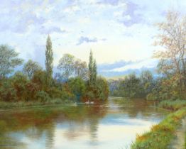 Spencer Coleman (British, 20th century): river landscape, signed, oil on canvas, 39 by 49cm, in