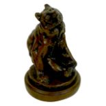 After Georges Gardet: 'Sitting / Begging Bear (Ours Mendiant), a bronzed resin sculpture, bears