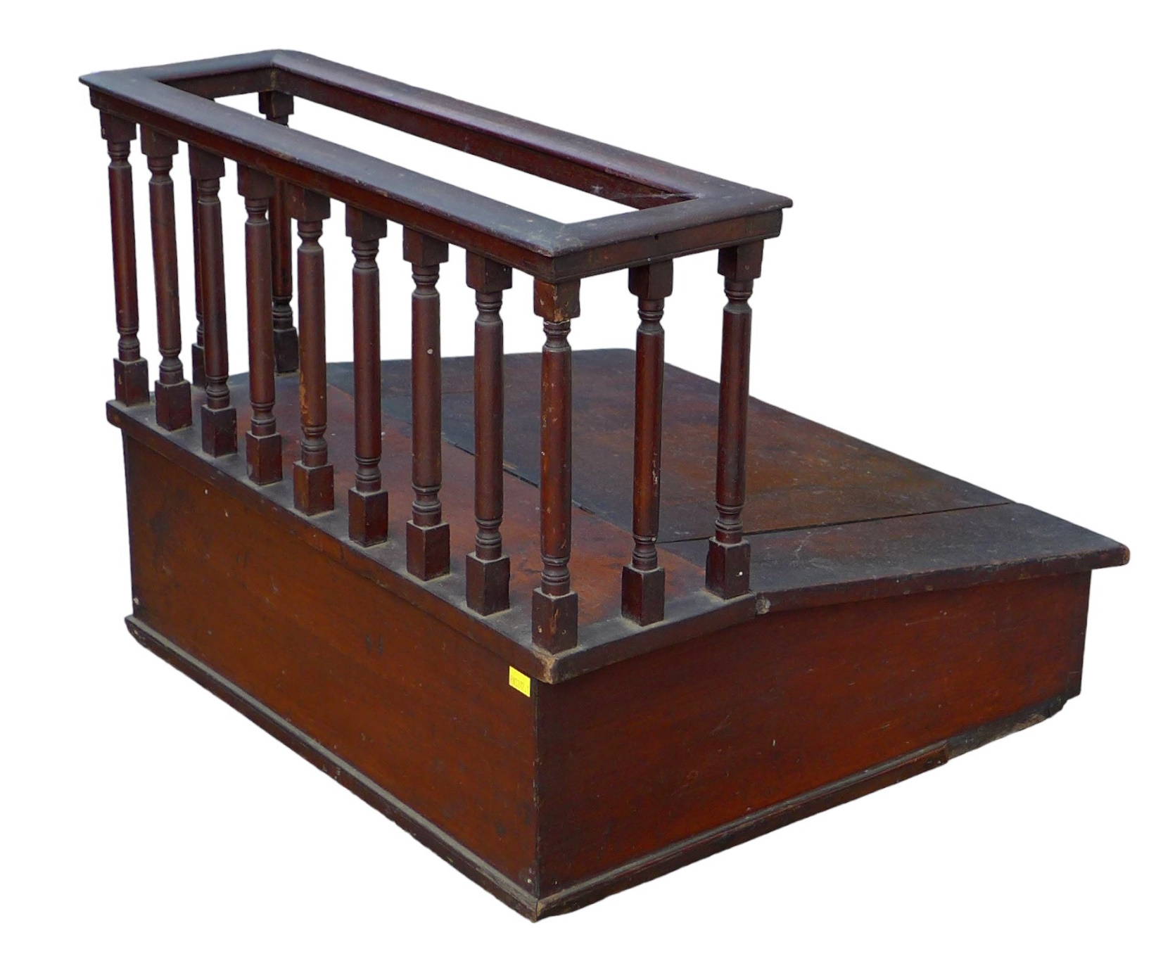 A 19th century mahogany tabletop clerk's desk, with gallery and lift slope, 54 by 49 by 41cm high. - Image 2 of 3