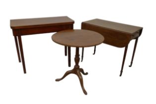 A group of 19th century mahogany furniture, comprising a Pembroke table, an occasional table with