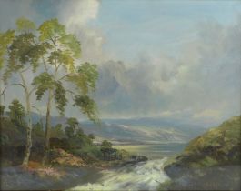 J. W. Ogden (British/Canadian, 1859-1936): 'In the Lowlands of Scotland', depicting trees and a