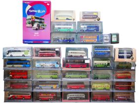 A collection of thirty-five model buses, comprising twenty Corgi Original Omnibus Company models,