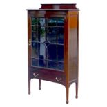 An Edwardian mahogany display cabinet, labelled 'John Broadwood & Sons Ltd, Makers, London', and '