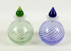 Two St Louis flashed glass perfume bottles, with stoppers. (2)