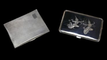 Two silver cigarette cases, comprising a George V silver cigarette case, with erased cartouche,