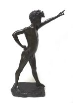 Giuseppe Renda (Italian, 1859-1939): 'The Threat' (Minaccia), a bronze sculpture, signed 'G