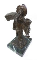 Giuseppe Renda (Italian, 1859-1939): Organ player (Suonatore d’organetto), circa 1910, a bronze