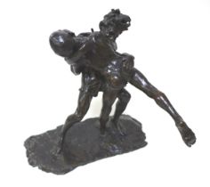 Giuseppe Renda (Italian, 1859-1939): 'The Combat' (La Lotta), circa 1917, a bronze sculpture, signed