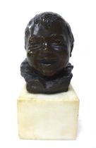 Giuseppe Renda (Italian, 1859-1939): 'Head of a baby boy' (Bimba), a bronze sculpture, signed 'G.