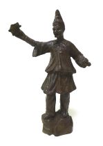 Giuseppe Renda (Italian, 1859-1939): 'Punchinello' (Pulcinella), a bronze sculpture of a 17th