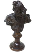 Giuseppe Renda (Italian, 1859-1939): 'Head and shoulder bust', bronze, signed 'G Renda' and '