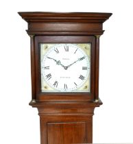 A late George III tiny birdcage movement thirty hour long case clock, by Fowle of Uckfield
