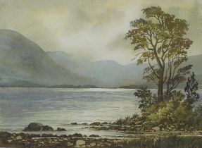 Keith Burtonshaw BWS (British, 1930-2008): 'Ullswater', watercolour, 30 by 40 cm, framed 47 by 57cm.