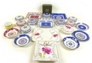 A collection of modern china dishes and ornaments, including Christian Lacroix dishes, in ‘
