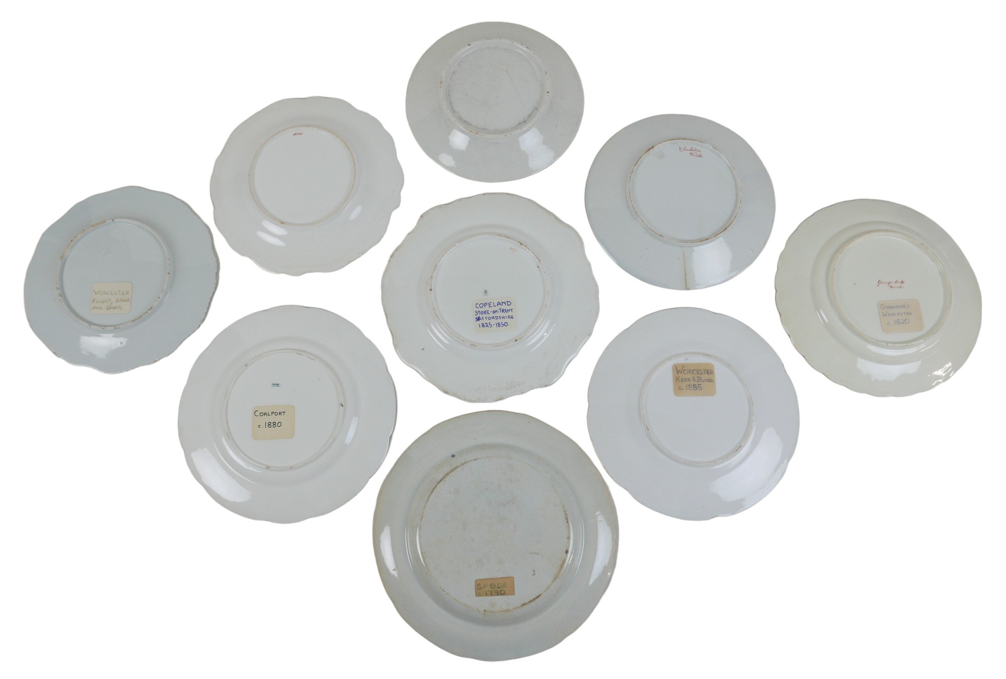 A collection of nine 19th Century cabinet and dessert plates, mostly English, largest 25cm. - Image 2 of 2