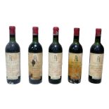 Vintage wine: five bottles of 1958 Grand Vin de Chateau Latour, Pauillac-Medoc, Premier grand Cru