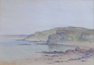 J. Nesbitt (British, 19th century): coastal scene watercolour, signed and dated '1886', 25 by