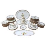 A Minton 'Bird of Paradise' part dinner service, including three large serving platters, fourteen