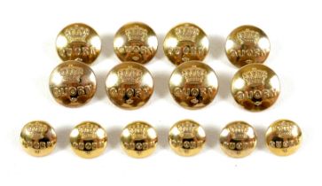 Hunting Interest: Lord Lonsdale, a set of fourteen Quorn Hunt gilt brass buttons, late Victorian,