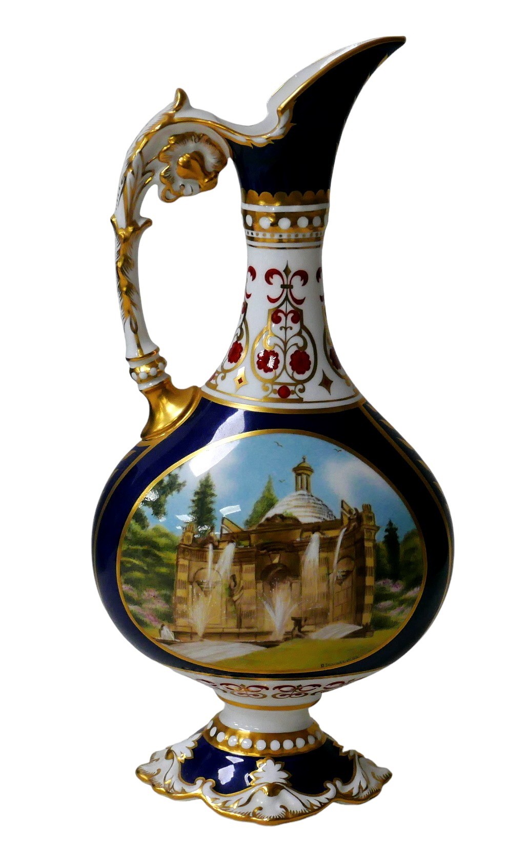 A Royal Crown Derby Chatsworth vase, 12.5 by 6.5 by 26cm high, with certificate numbered 213/250, - Image 3 of 5
