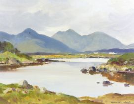 Maurice Canning Wilks (Irish, 1910-1984): 'At Roundstone, Connemara', Irish landscape, signed