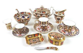 A collection of Royal Crown Derby, including a Crown Derby teacup and saucer, a 2451 pattern