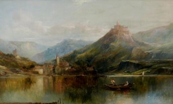 Attributed to J. B. Smith (British 1848-84): 'Thursby-on-the-Rhine' oil on canvas, unsigned but with