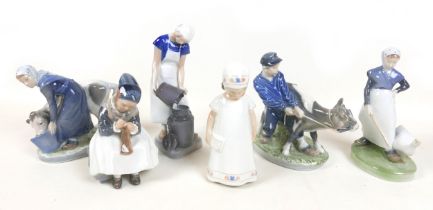 A collection of Royal Copenhagen figurines, comprising, model numbers 779, 1314, 2181, 404, 772,