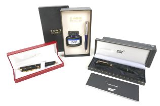 A Mont Blanc Meisterstuck fountain pen in black, model 145BK, with 14k gold nib numbered '4810',