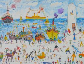 Simeon Stafford (British, b. 1956): 'St. Ives Regatta', oil on canvas, signed, title verso, 90 by