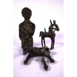 A BRONZE MODEL DEPICTING A BOY HOLDING A RAM (3)