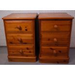 A PAIR OF MODERN PINE BEDSIDE CHESTS (2)