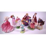 ROYAL DOULTON, A GROUP OF EIGHT CERAMIC FIGURES (8)