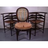 A PAIR OF EARLY 20TH CENTURY STAINED BEECH CORNER CHAIRS (3)